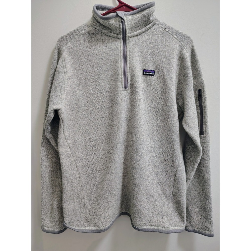 Patagonia Women's Better Sweater 1/4 Zip Fleece Jacket Heather Gray Size Large